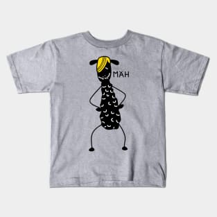 Black sheep with hairstyle Kids T-Shirt